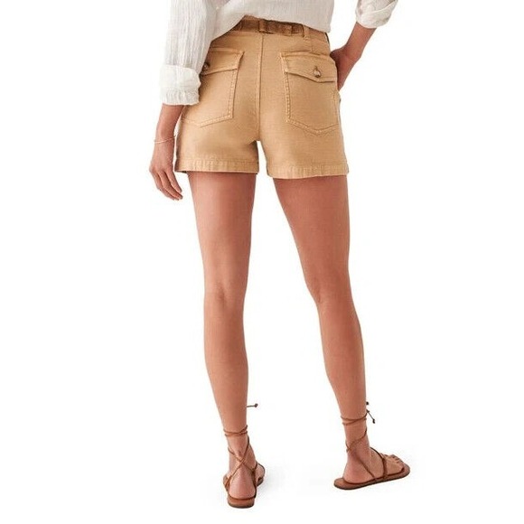 Faherty Stretch Surplus Shorts Womens Size 28 Tan Khaki Retails New @ $128 - Picture 3 of 13